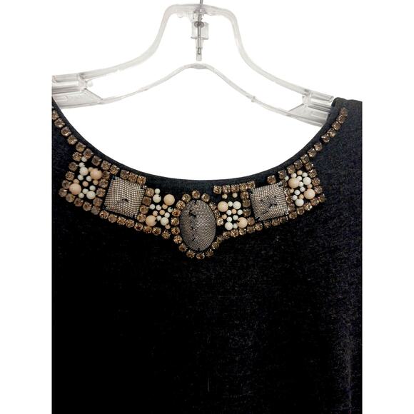 Cabi Top Size 12 Gray The Glitz Shell Sleeveless Beaded Career FLAW Read - Picture 2 of 7